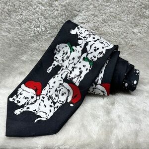 Addiction Novelty Silk Tie Christmas Dalmations
